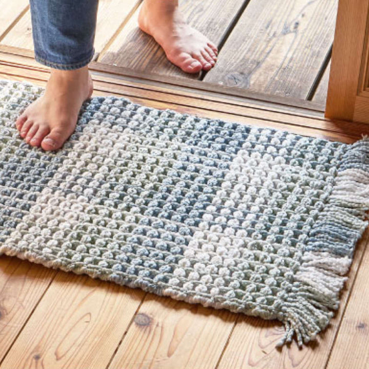 玄関マット50×80ワッフル風マットチェック柄エルフ室内