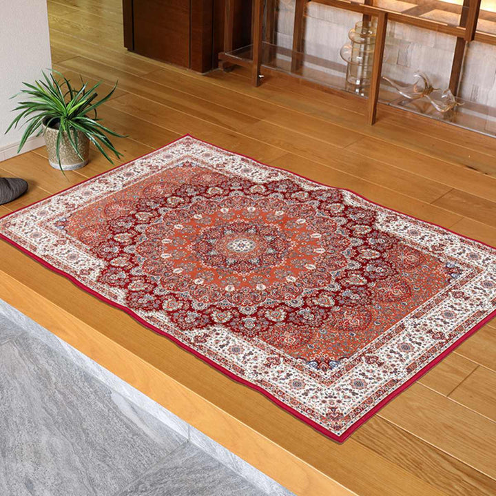 玄関マット50×80メダリオン柄プリントマット室内