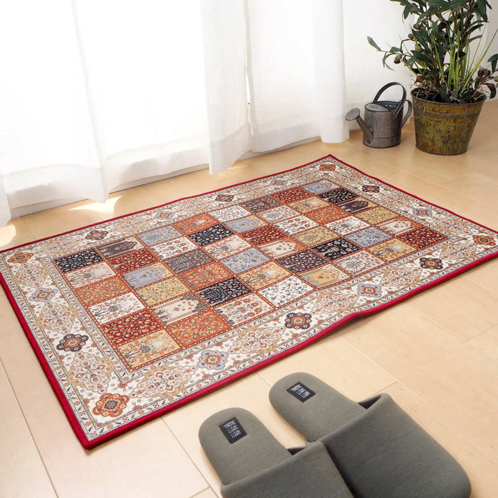 玄関マット60×90メダリオン柄プリントマット室内