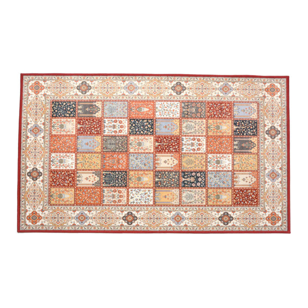 玄関マット60×90メダリオン柄プリントマット室内