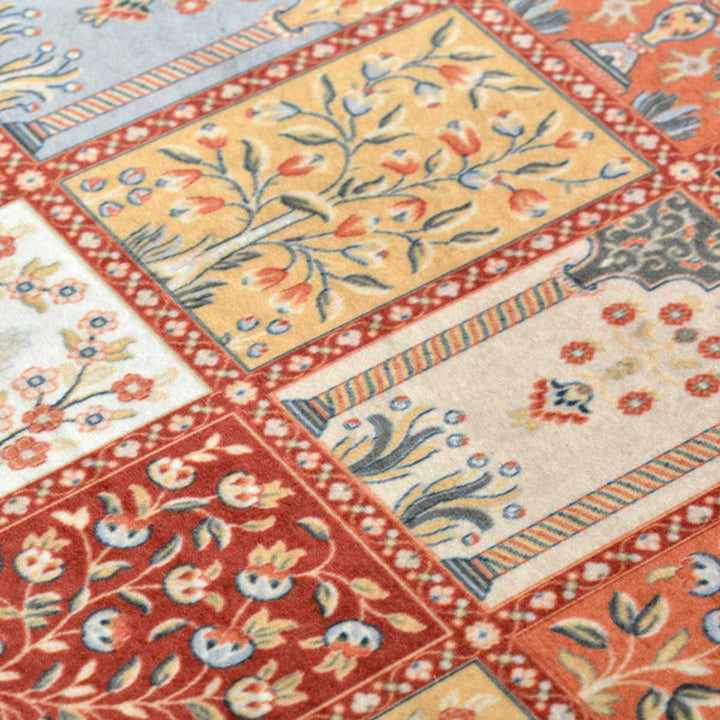 玄関マット70×120メダリオン柄プリントマット室内