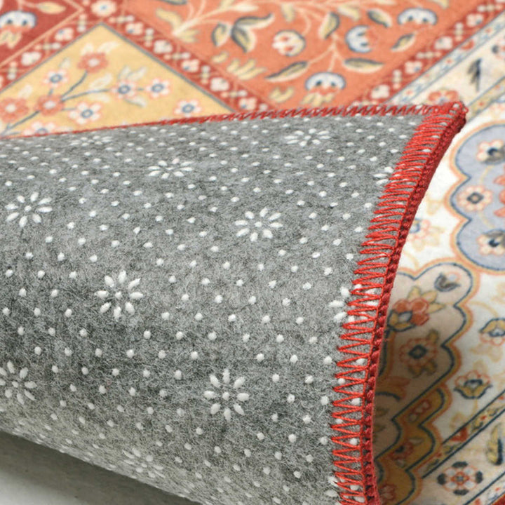 玄関マット70×120メダリオン柄プリントマット室内