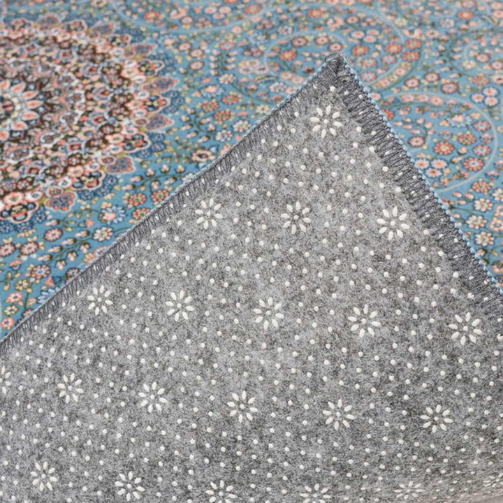 玄関マット70×120メダリオン柄プリントマット室内