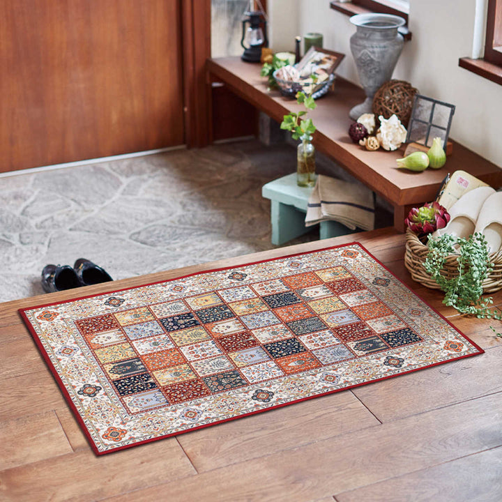 玄関マット70×120メダリオン柄プリントマット室内