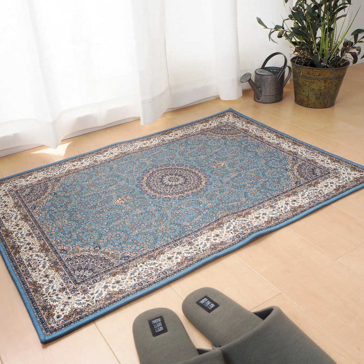 玄関マット70×120メダリオン柄プリントマット室内