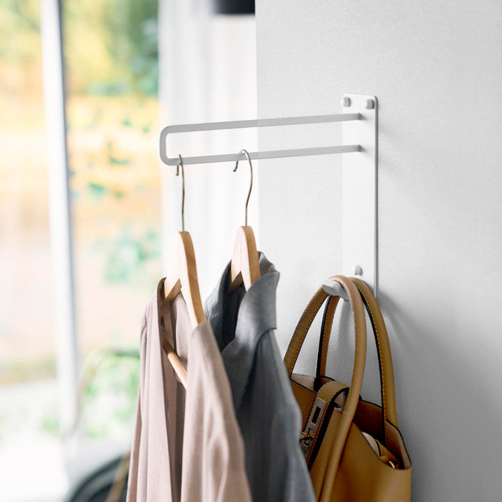 山崎実業tower壁付けちょい干しハンガータワー