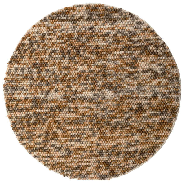 フロアマット直径120cmポコポコマルチカラーの手織りマット円形ウール100％