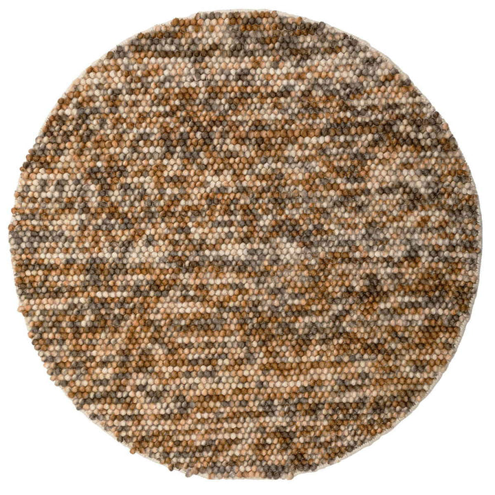 フロアマット直径120cmポコポコマルチカラーの手織りマット円形ウール100％