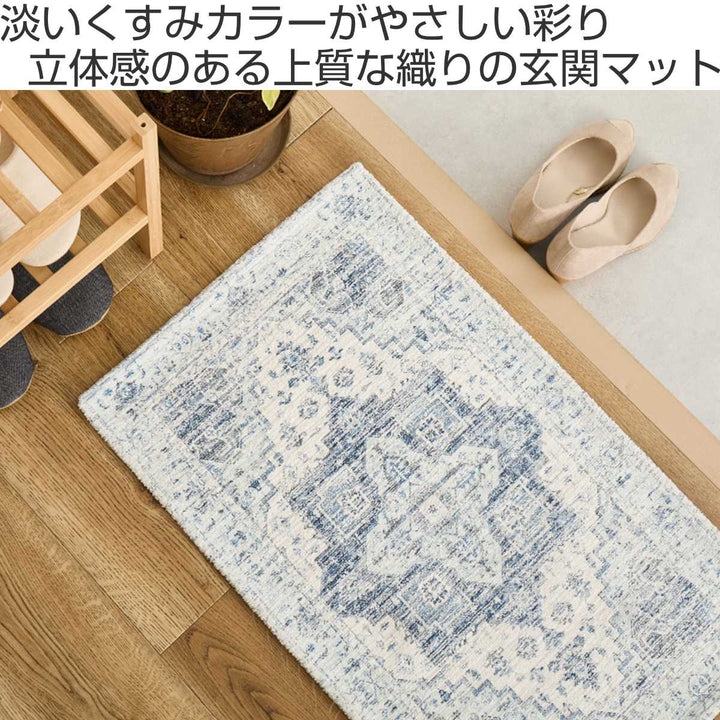 玄関マット45×75シェニールマットジャガード織室内