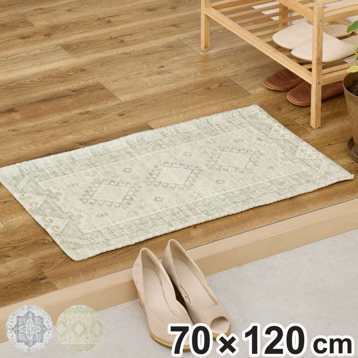 玄関マット70×120シェニールマットジャガード織室内