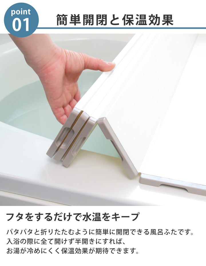 風呂ふた折りたたみ80×150cm用W15Ag抗菌実寸80×151.8cm