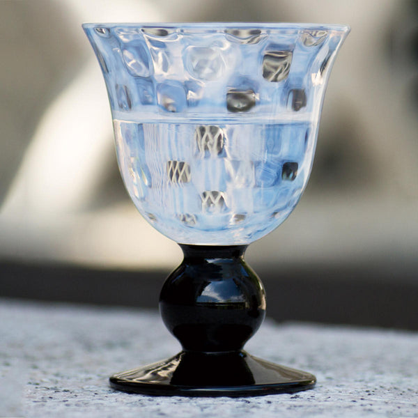 廣田硝子大正浪漫酒盃市松黒60ml