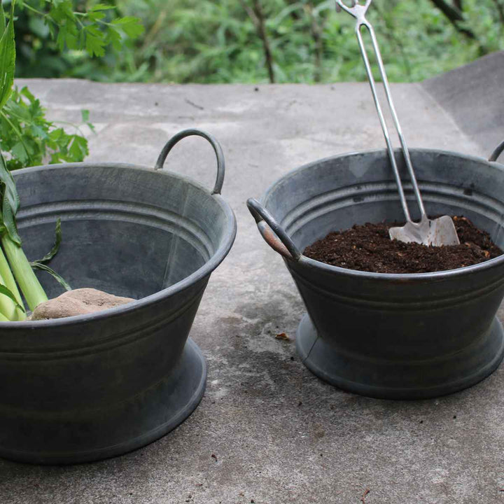 鉢ブリキブリキハンドルバケツL