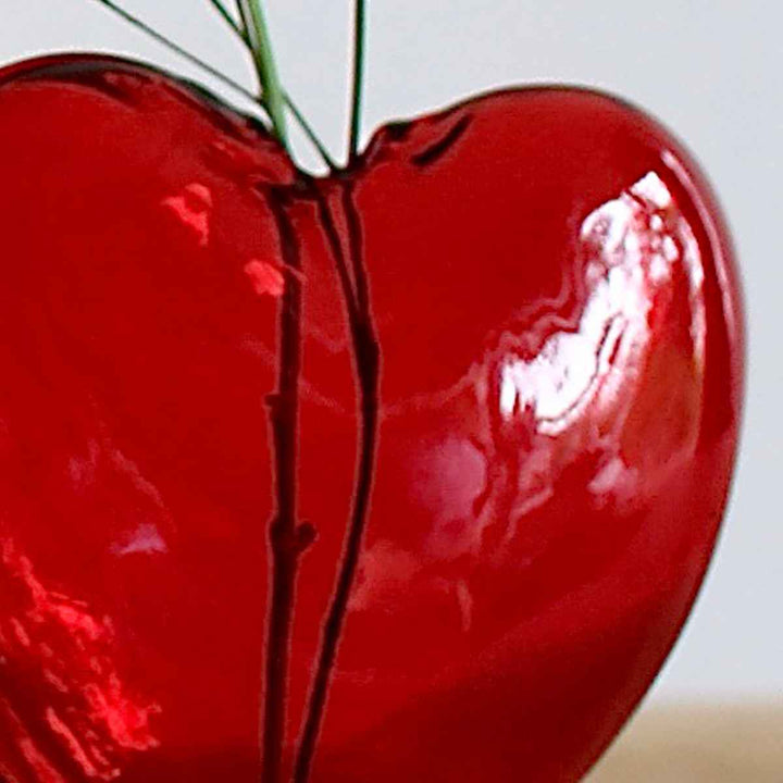 花瓶ガラスハートフラワーベースS