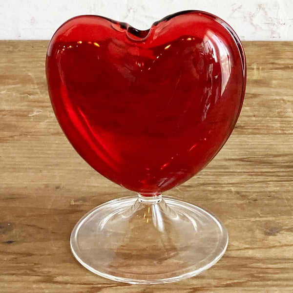 花瓶ガラスハートフラワーベースS