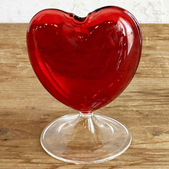 花瓶ガラスハートフラワーベースS