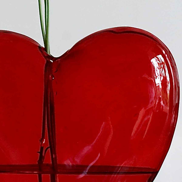 花瓶ガラスハートフラワーベースL