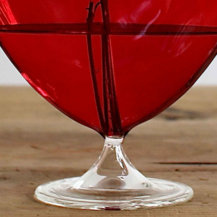 花瓶ガラスハートフラワーベースL