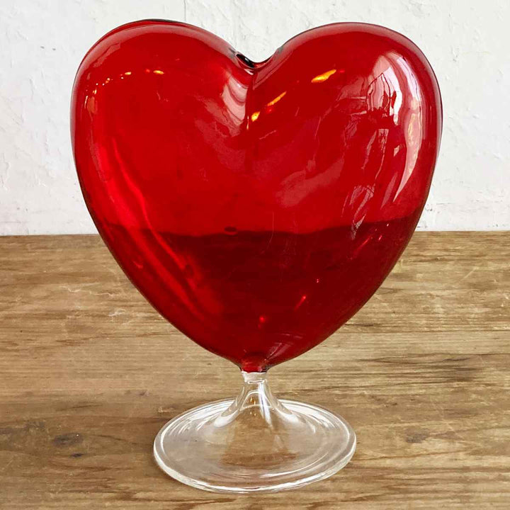 花瓶ガラスハートフラワーベースL