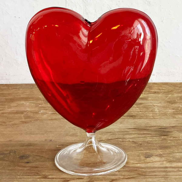 花瓶ガラスハートフラワーベースL