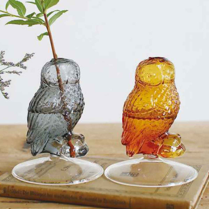 花瓶ガラスフクロウベース