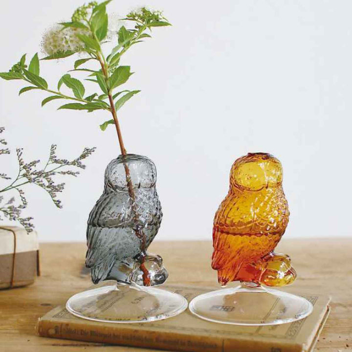 花瓶ガラスフクロウベース