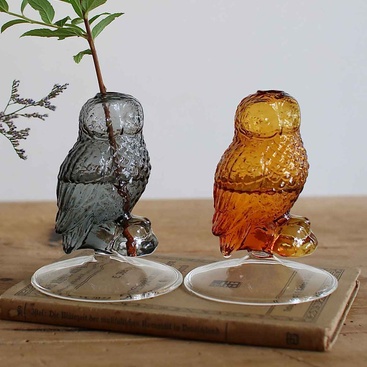 花瓶ガラスフクロウベース