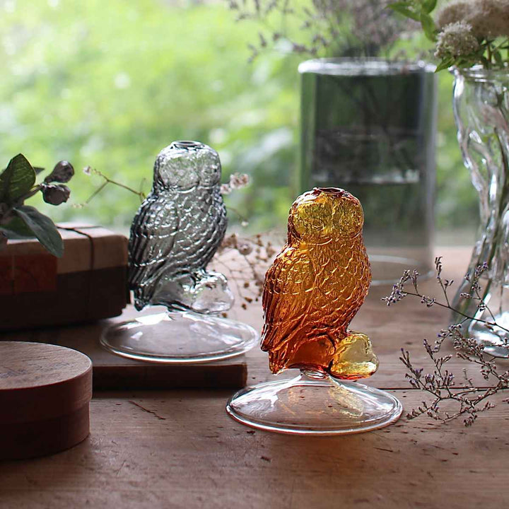 花瓶ガラスフクロウベース