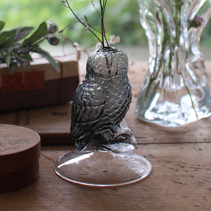 花瓶ガラスフクロウベース