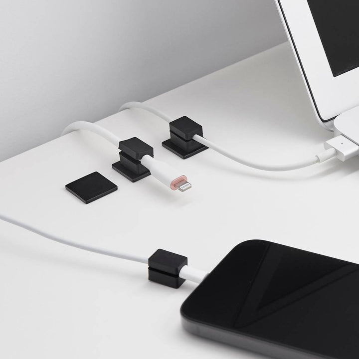 山崎実業smartテープで貼り付けるマグネットケーブルホルダースマート5個組