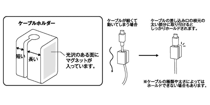 山崎実業smartテープで貼り付けるマグネットケーブルホルダースマート5個組