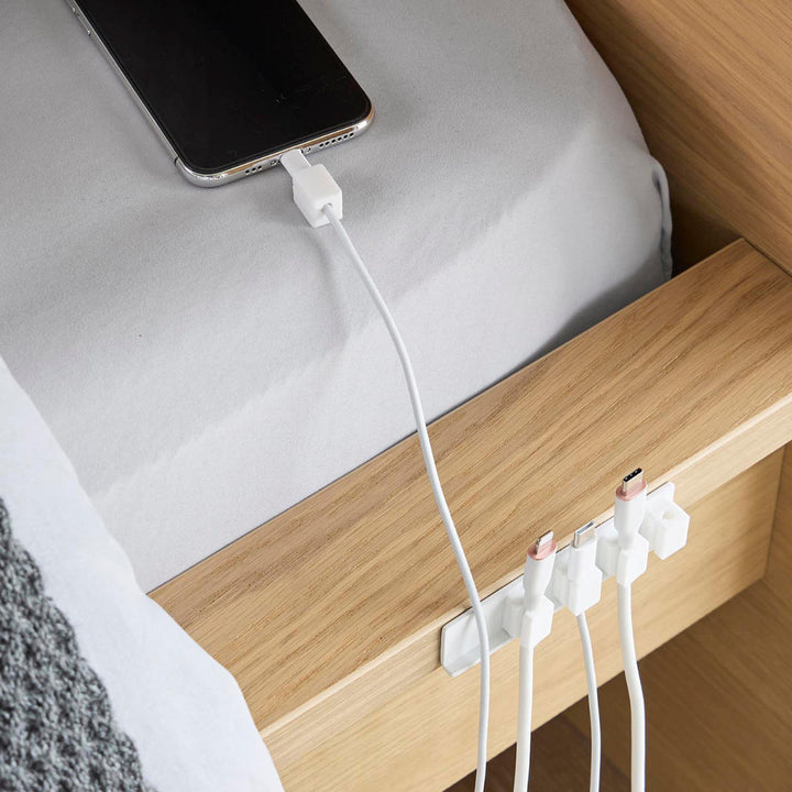 山崎実業smartテープで貼り付けるマグネットケーブルホルダースマート5連