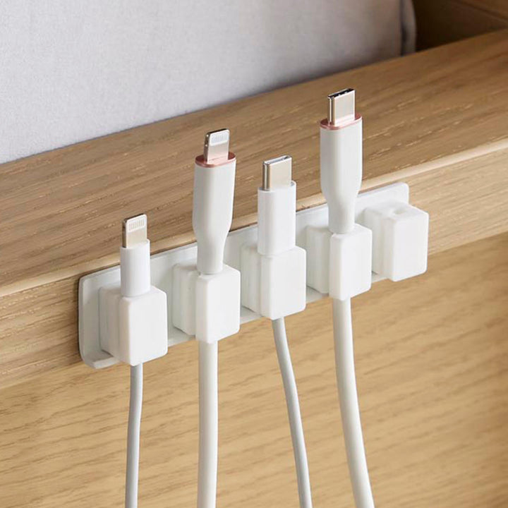 山崎実業smartテープで貼り付けるマグネットケーブルホルダースマート5連