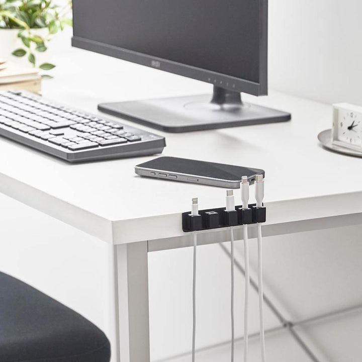 山崎実業smartテープで貼り付けるマグネットケーブルホルダースマート5連