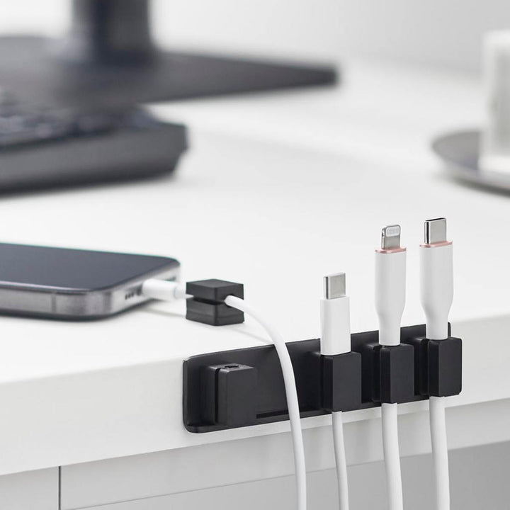 山崎実業smartテープで貼り付けるマグネットケーブルホルダースマート5連