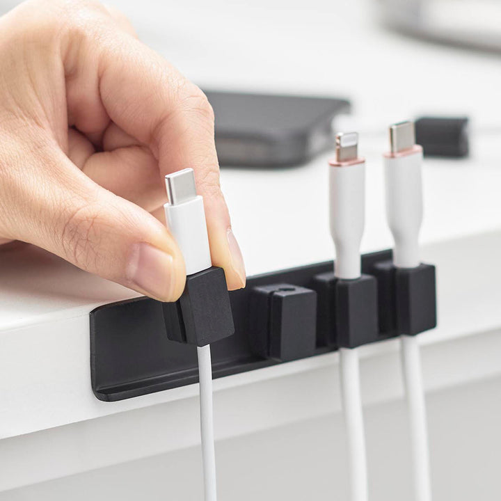 山崎実業smartテープで貼り付けるマグネットケーブルホルダースマート5連