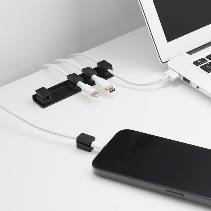 山崎実業smartテープで貼り付けるマグネットケーブルホルダースマート5連