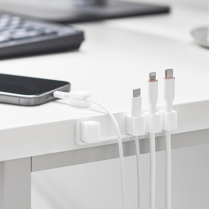 山崎実業smartテープで貼り付けるマグネットケーブルホルダースマート5連