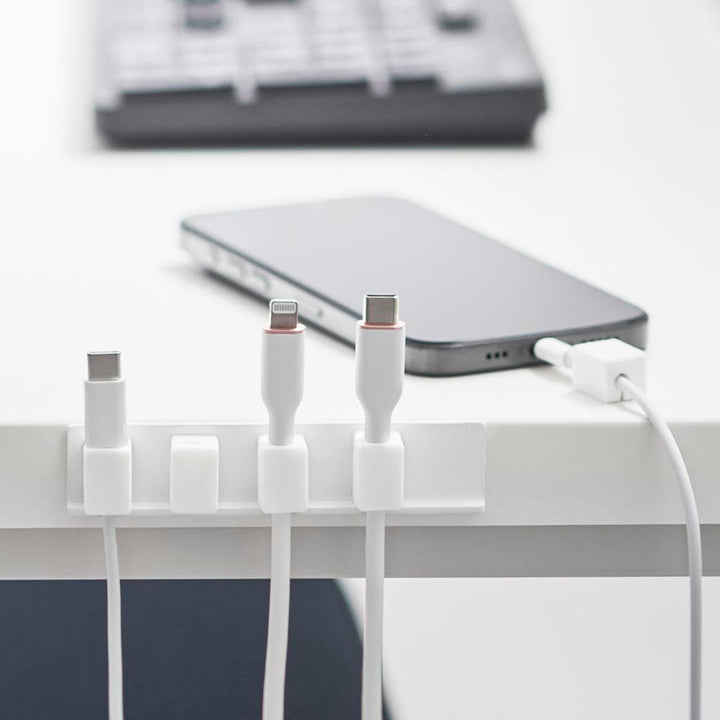 山崎実業smartテープで貼り付けるマグネットケーブルホルダースマート5連