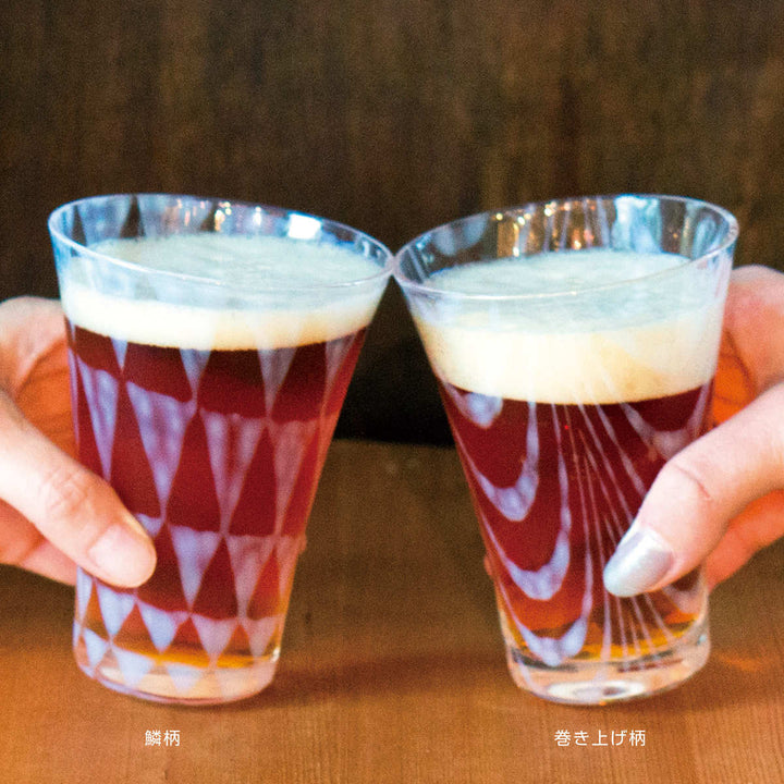 廣田硝子ビアグラス220ml大正浪漫ソーダ水コップ巻き上げ