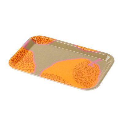 トレー　isso ecco　イッソ・エッコ　ファブリックトレー　ペアー　梨柄　27cm　ベージュ