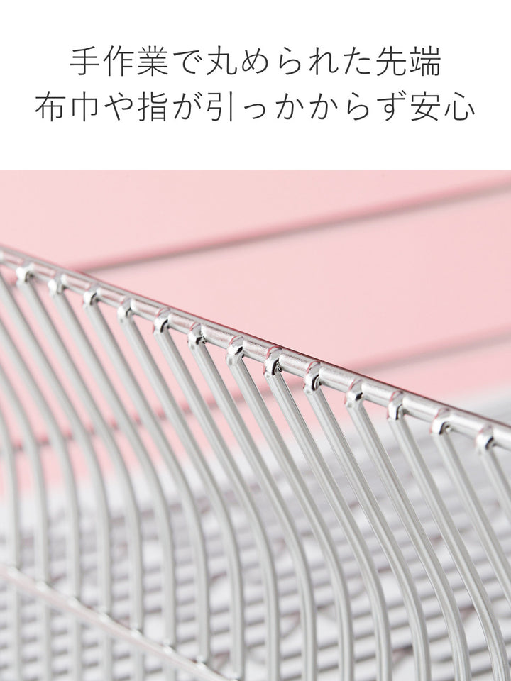 水切りラックhanautaハナウタ縦置きロングカトラリーポケット付ローズゴールド