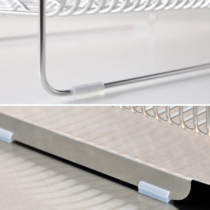 水切りラックhanautaハナウタ縦置きロングカトラリーポケット付ローズゴールド