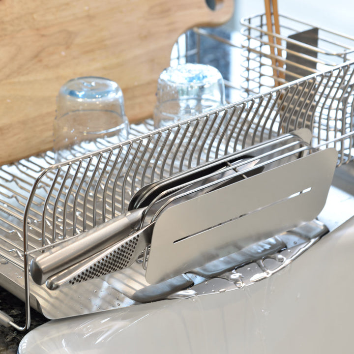 水切りラックhanautaハナウタ縦置きロングカトラリーポケット付ローズゴールド