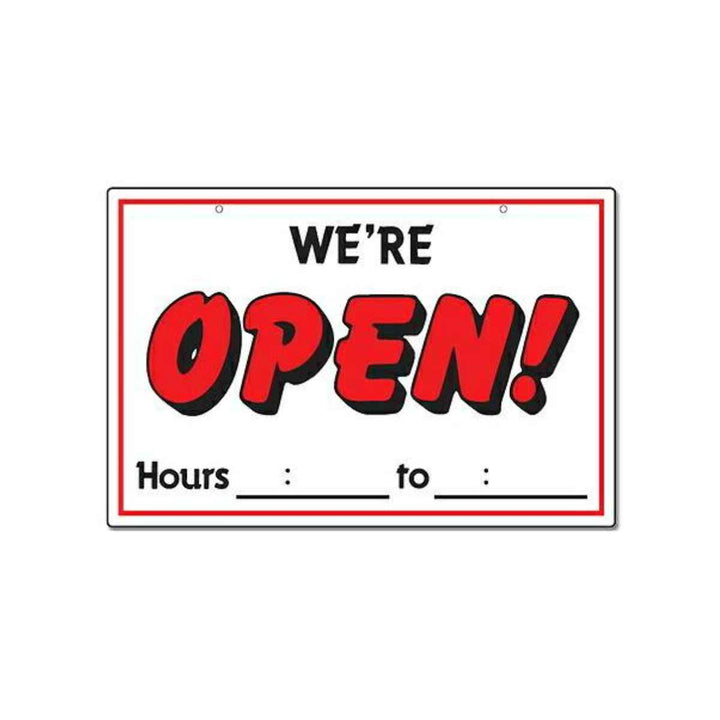 店舗出入り口用看板 「表 OPEN! / 裏 CLOSED」 大 30x45cm 吊り下げチェーン付