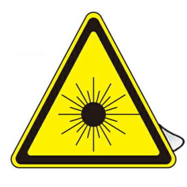 レーザ警告ステッカー 小 2.5cm辺三角 10枚組