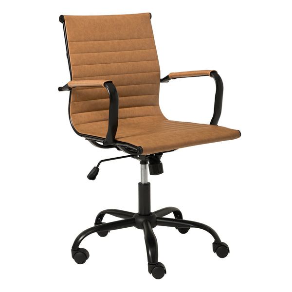 オフィスチェア肘付昇降式レザー調座面高42～48cm