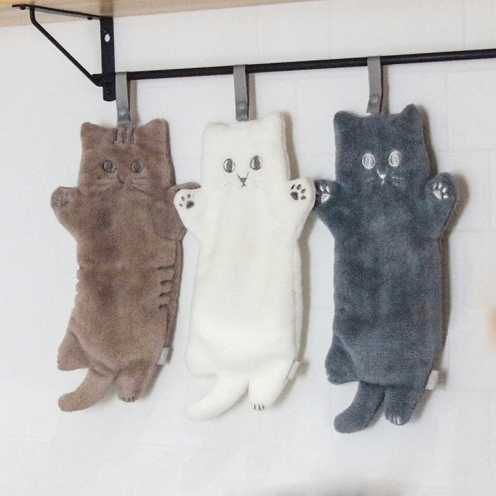 ハンドタオルにゃふにゃふループ付きタオル