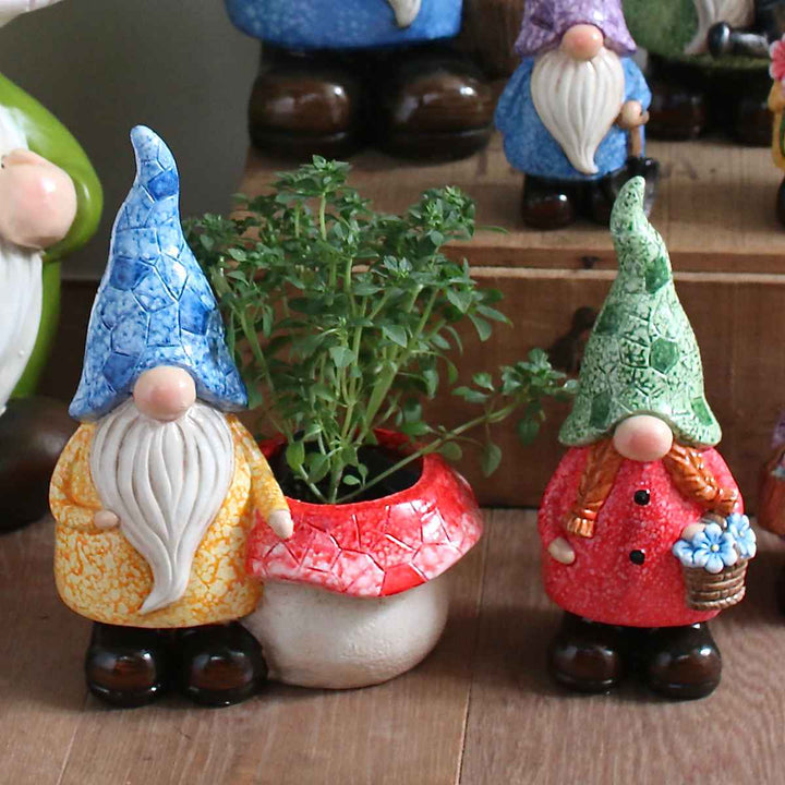 ガーデンノームポット置物