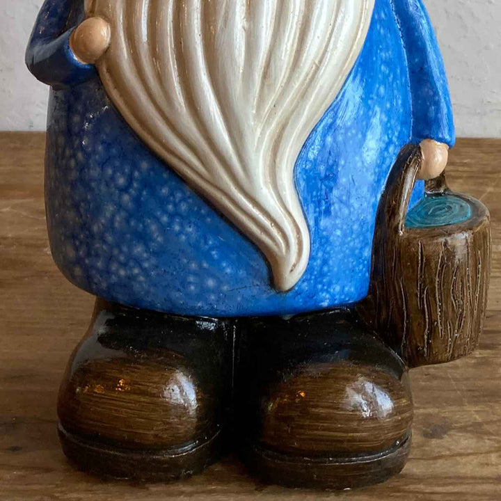 ガーデンノームグリーンハット置物